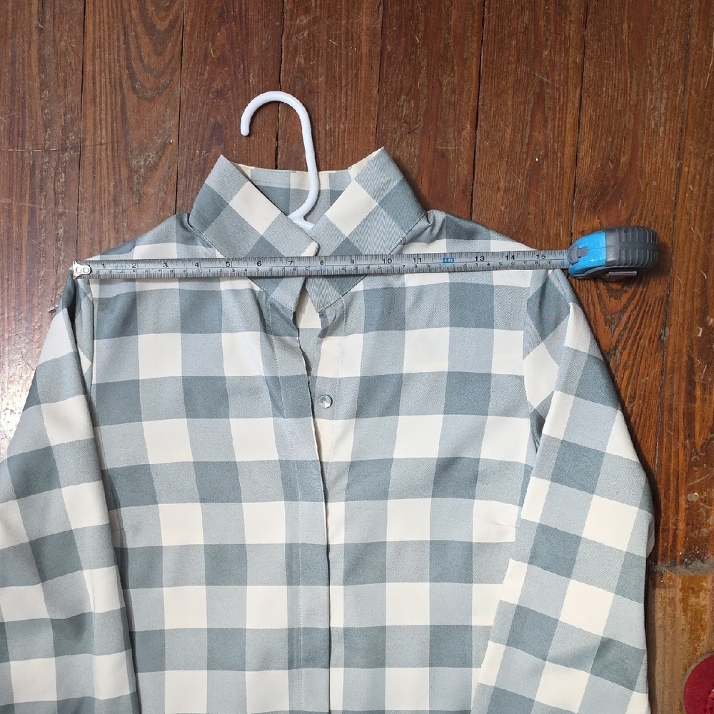 Tuckernuck Sage Green and Cream Checked Shirt Dress - Picture 4 of 6